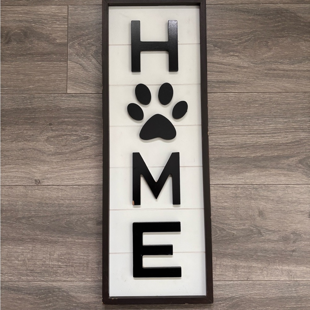 Black and White HOME Wall Sign